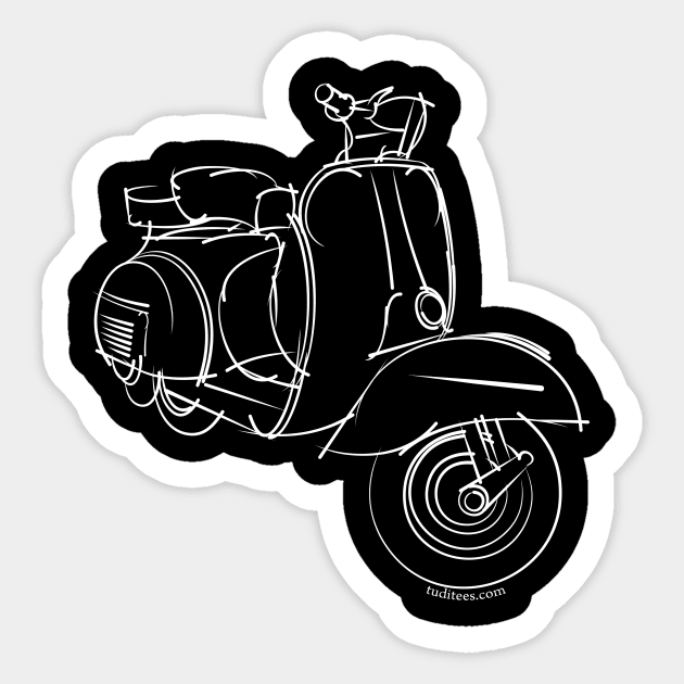 White Scooter Sticker by tuditees